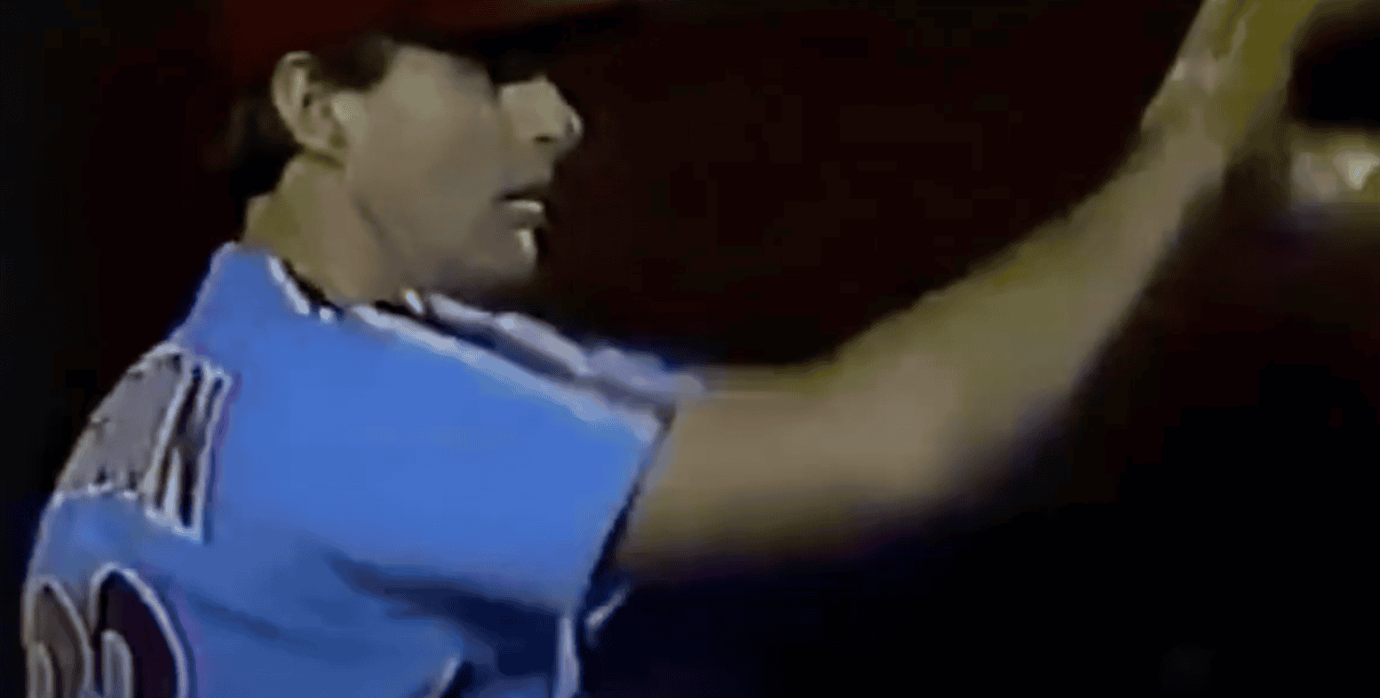 Steve Carlton, a top Phillies player, showcasing his pitching skills.